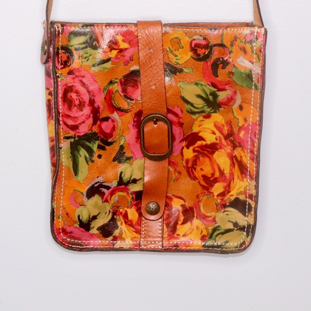 Patricia Nash Floral Print Leather Crossbody Purse